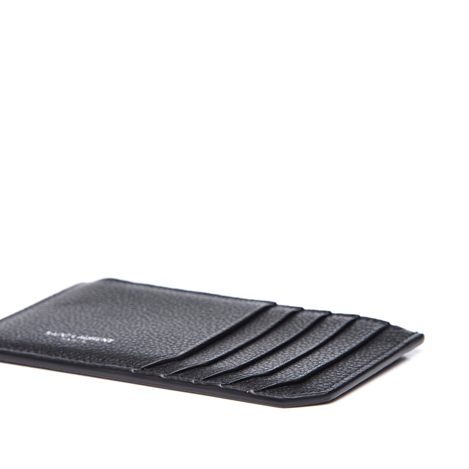 Saint Laurent Grained Calfskin 5 Fragments Zip Pouch Card Holder Black 7 of 8