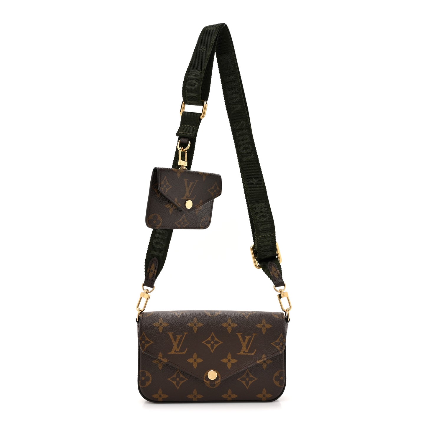 Monogram Felicie Strap & Go Kaki