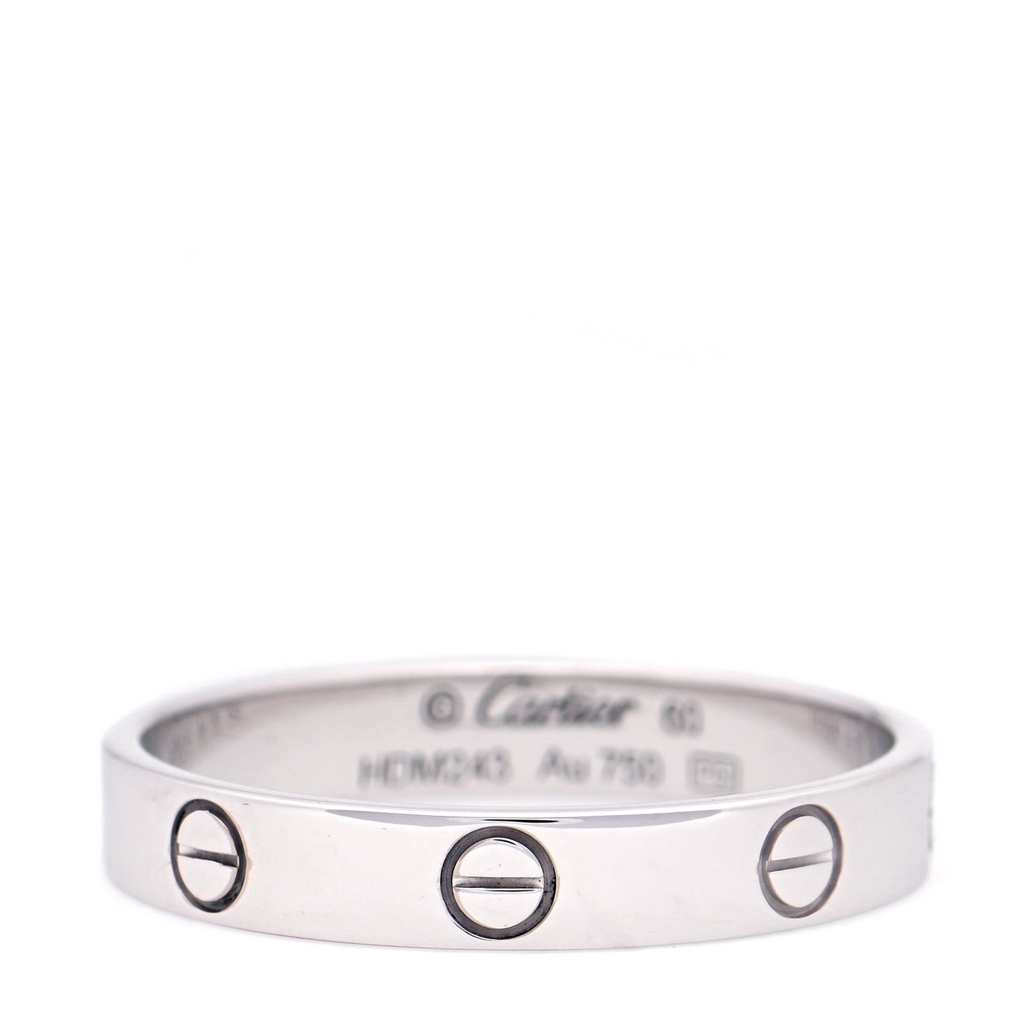18K White Gold 3.5mm LOVE Wedding Band Ring 60 9