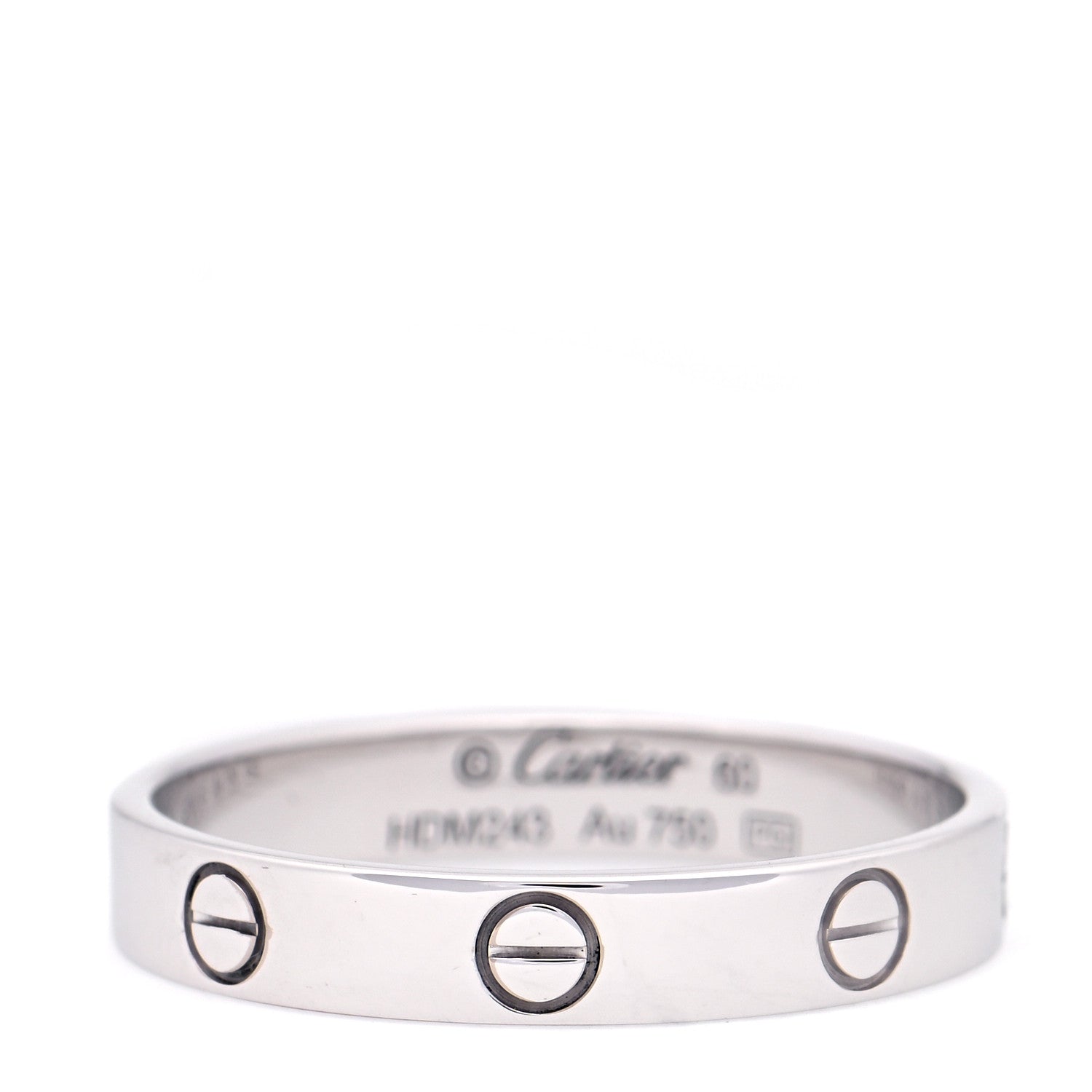Cartier 18K White Gold 3.5mm LOVE Wedding Band Ring 60 9 1 of 6