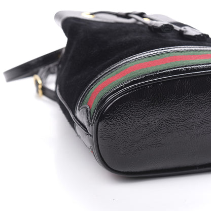 Gucci Suede Patent Web Small Ophidia Bucket Bag Black 8 of 10