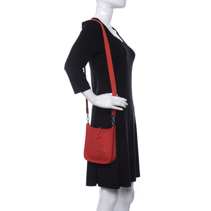 Hermes Taurillon Clemence Evelyne TPM Rouge Tomate 2 of 12
