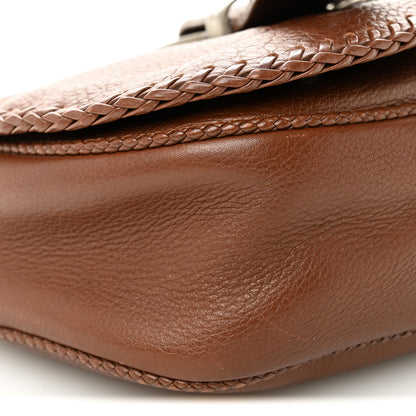 Christian Dior Pebbled Calfkskin Braided Medium Gaucho Double Saddle Bag Brown 9 of 11