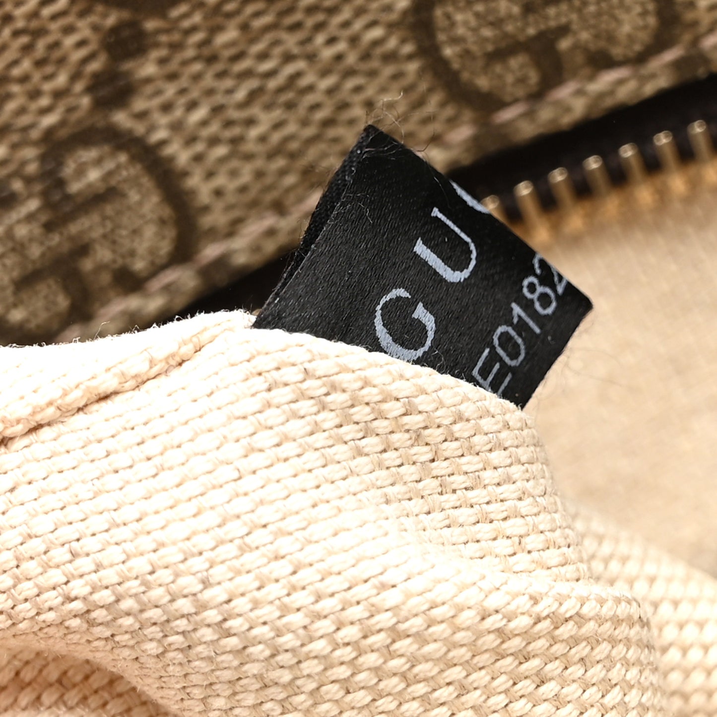 GG Supreme Monogram Selleria Calfskin Small Flat Side Zip Messenger Bag Beige Ebony Cocoa Dark Chocolate