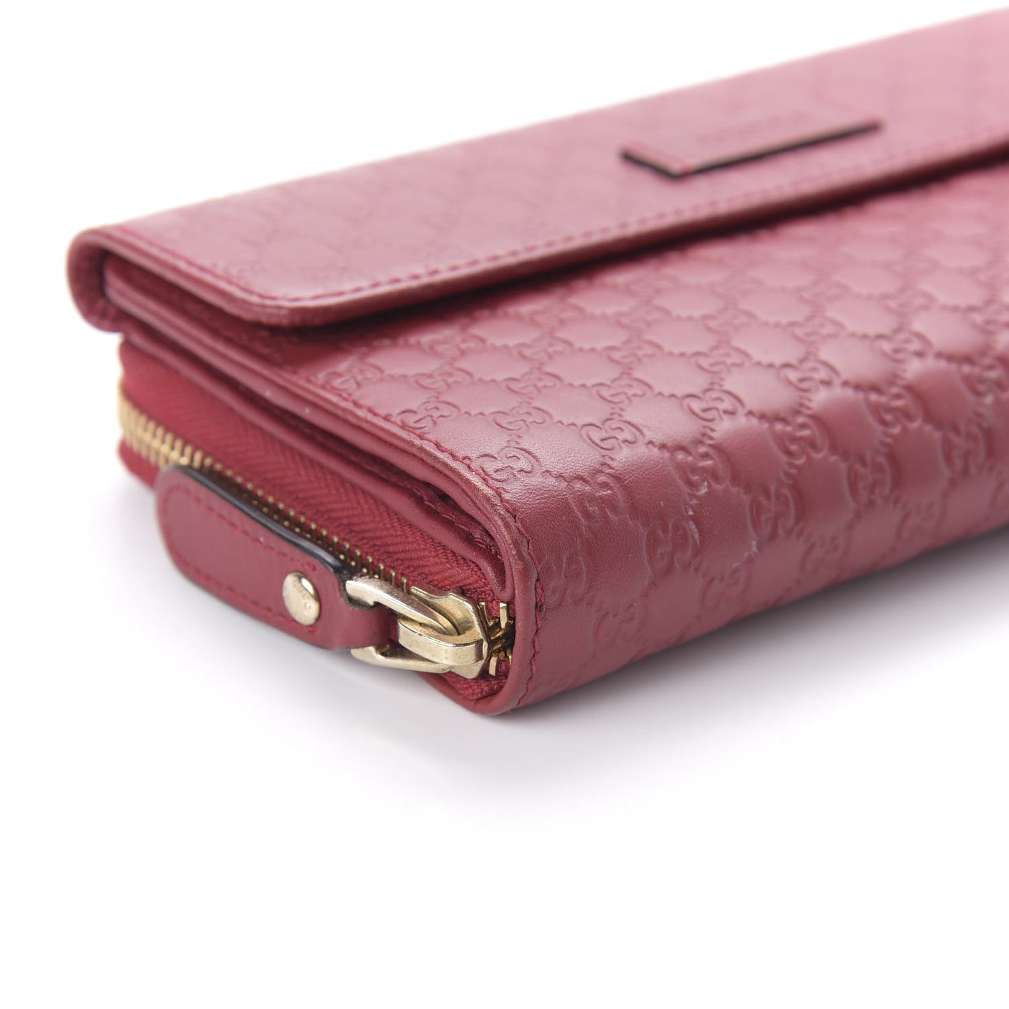 Soft Microguccissima Continental Zip Wallet Red