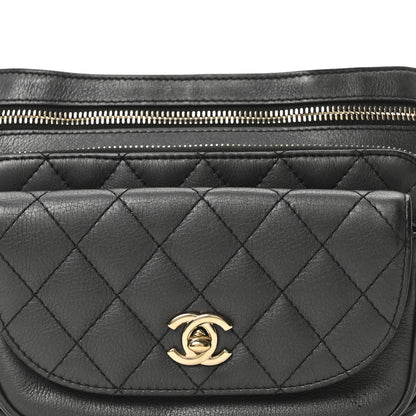 Chanel Metallic Calfskin Flap Chain Waist Bag Ruthenium 8 of 10
