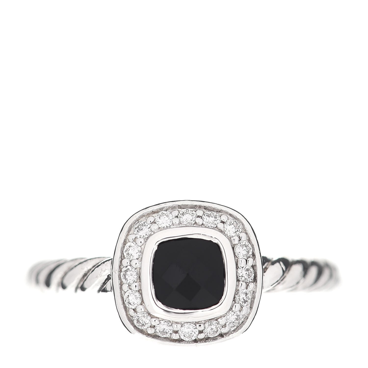 David Yurman Sterling Silver Diamond Black Onyx 4mm Albion Kids Ring 41 2 1 of 5