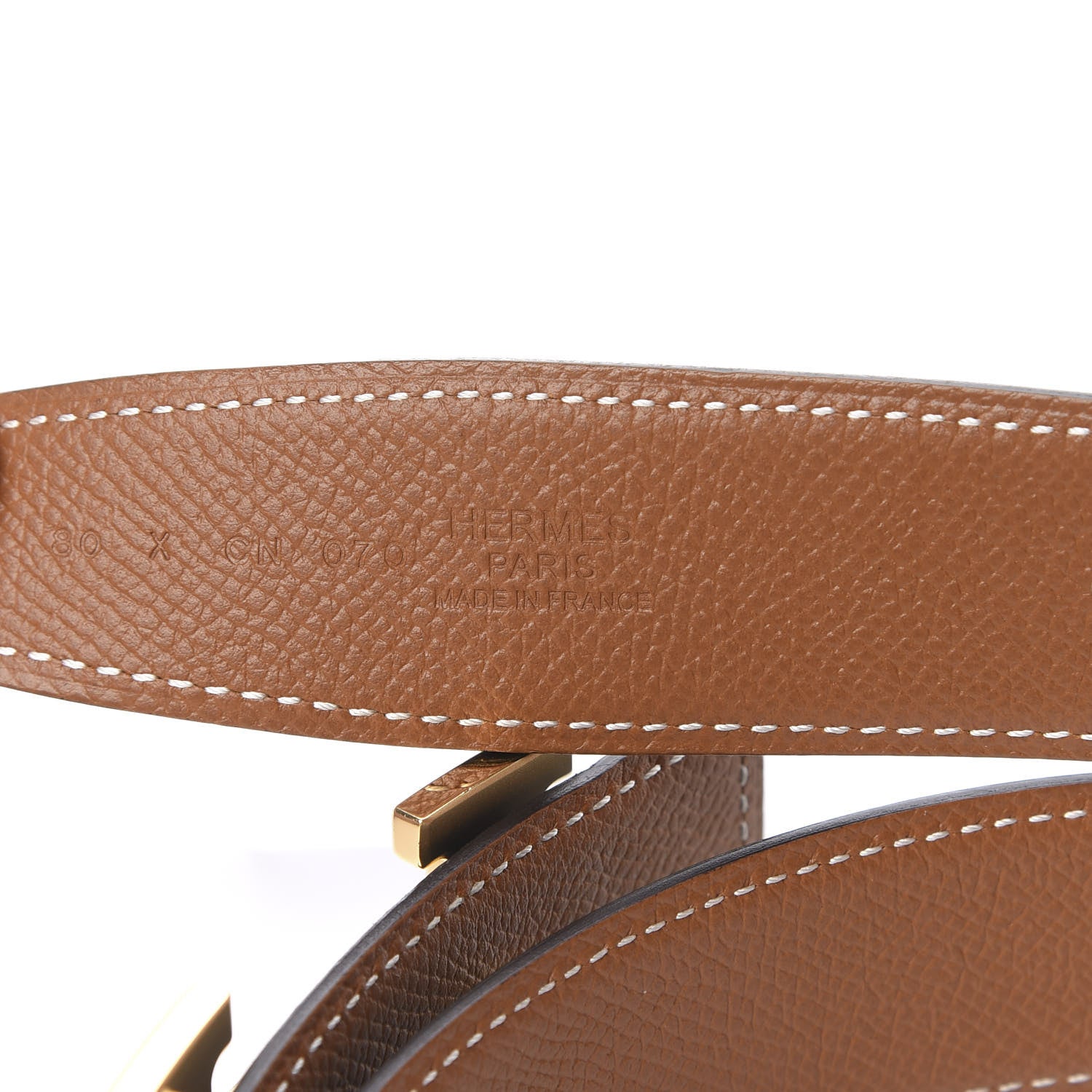 Hermes Box Epsom 32mm H Belt 80 32 Black Gold 3 of 8