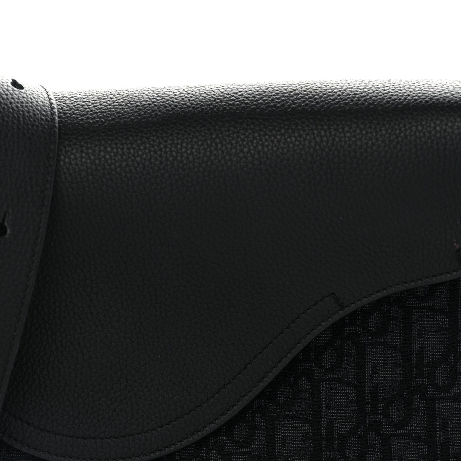 Christian Dior Grained Calfskin Oblique Mini Saddle Messenger Black 9 of 11