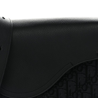Christian Dior Grained Calfskin Oblique Mini Saddle Messenger Black 9 of 11