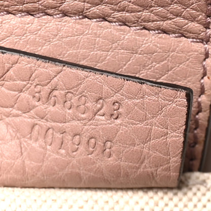 Gucci Calfskin Mini Bamboo Shopper Tote Dark Cipria 6 of 9
