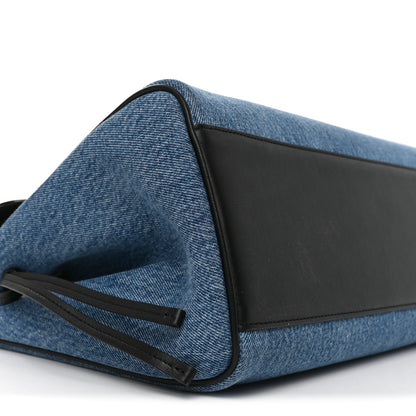 Chanel Denim Calfskin Urban Essentials Large Shopping Bag Blue Black 9 of 10