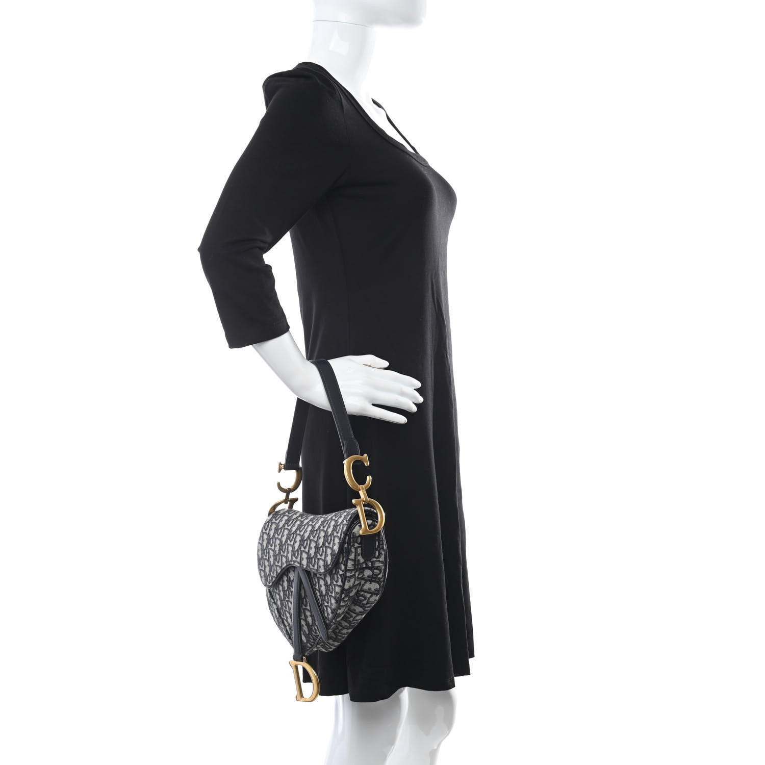 Christian Dior Oblique Saddle Bag Blue 3 of 11