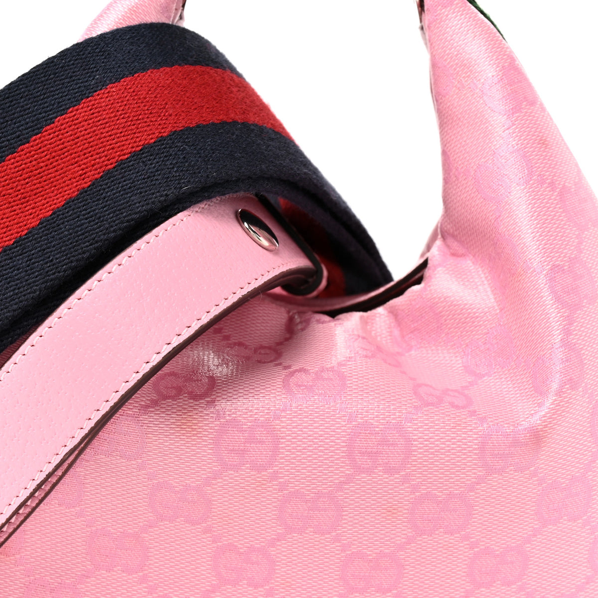 Gucci GG Crystal Coated Canvas Monogram Web Small Attache Shoulder Bag Pink 8 of 10