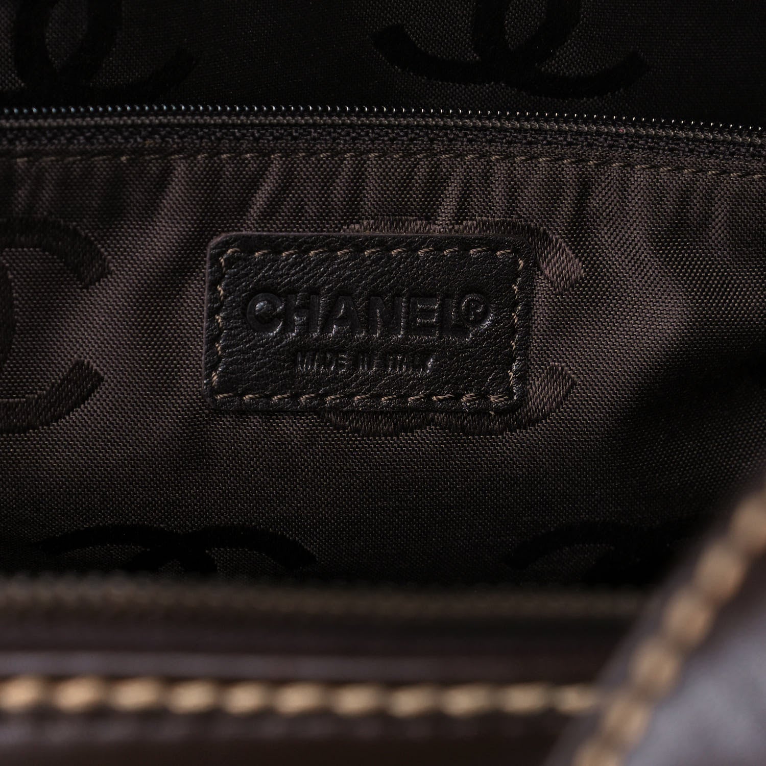 Chanel Calfskin Contrast Stitch Surpique Bowler Dark Brown 6 of 16