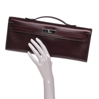 Hermes Tadelakt Kelly Cut Clutch Prune 2 of 7