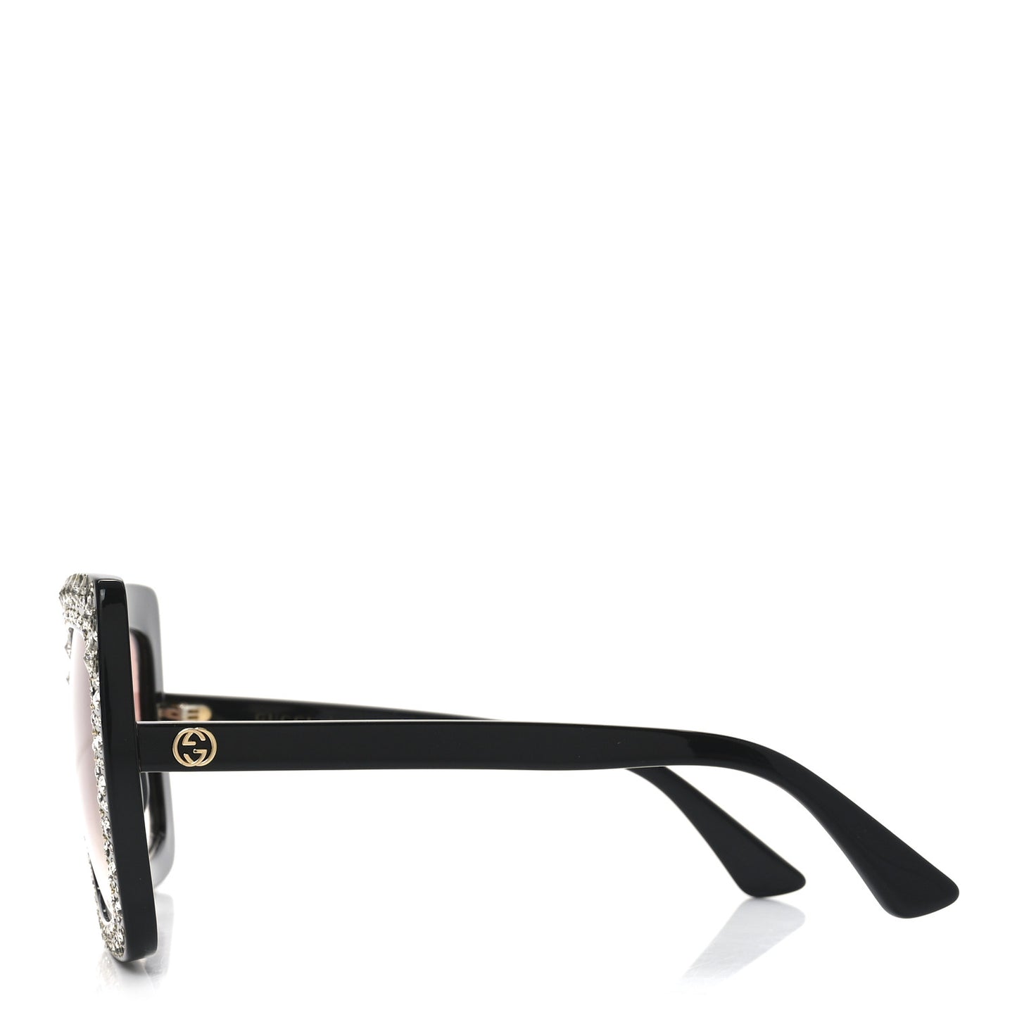 Acetate Crystal Oversize Sunglasses GG0148S Black