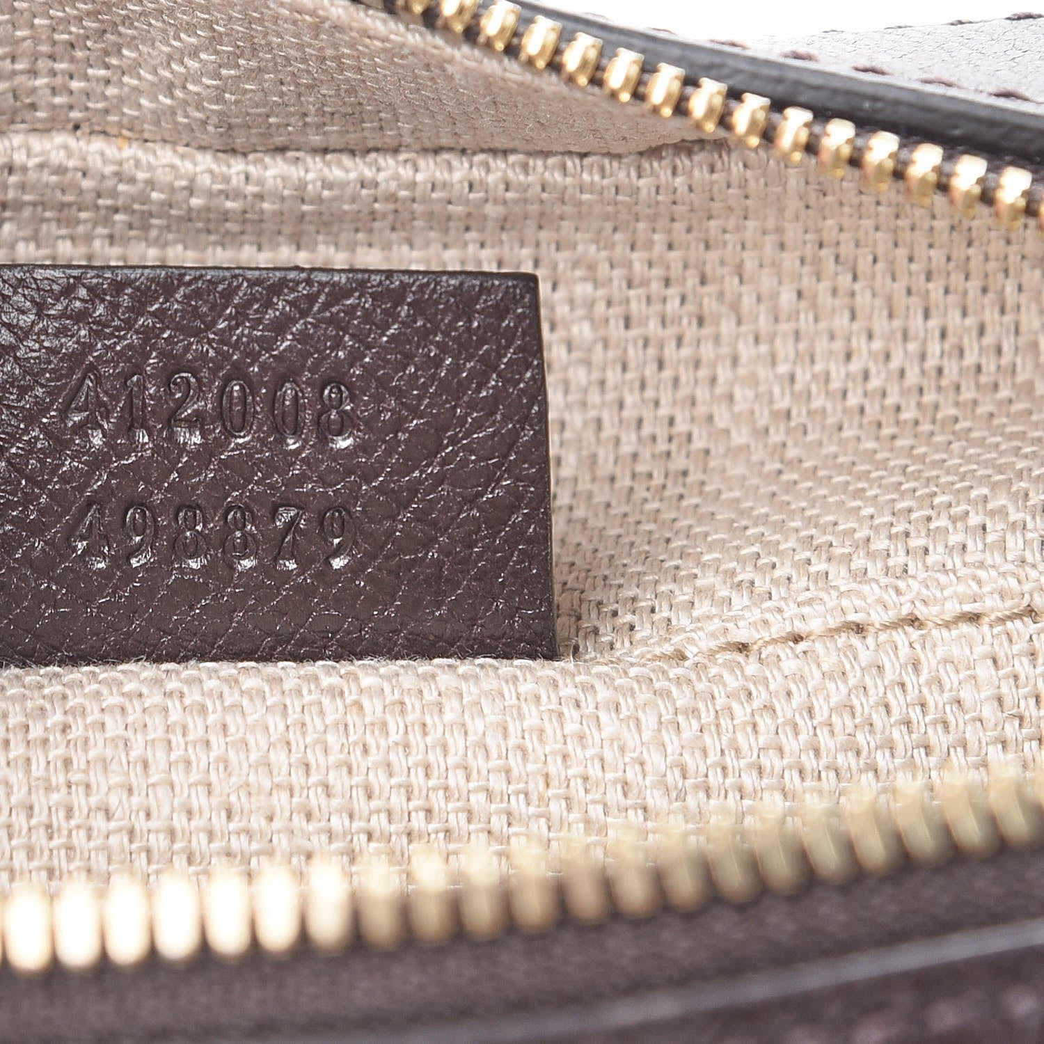 Gucci GG Supreme Monogram Web Small Webby Bee Shoulder Bag Dark Brown 7 of 9