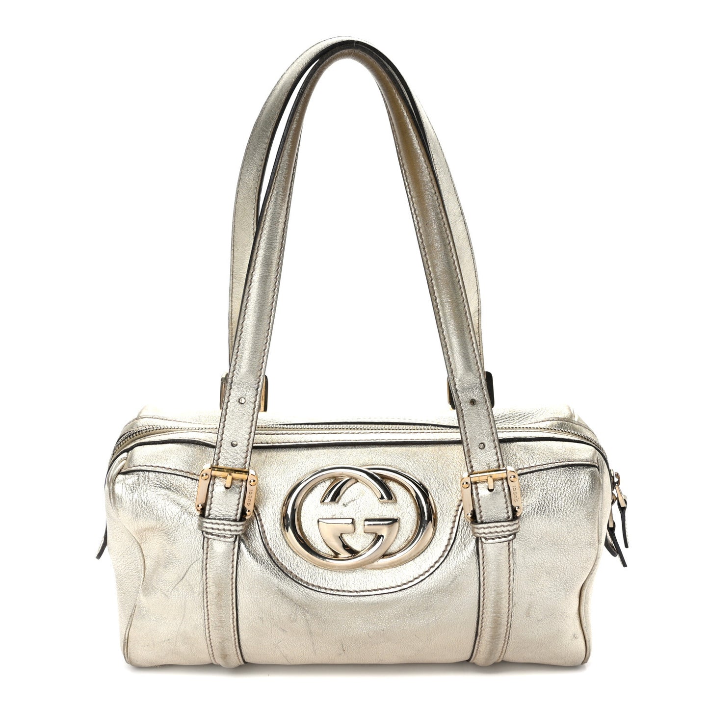 Metallic Calfskin Medium Britt Boston Gold
