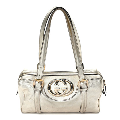 Gucci Metallic Calfskin Medium Britt Boston Gold 1 of 10