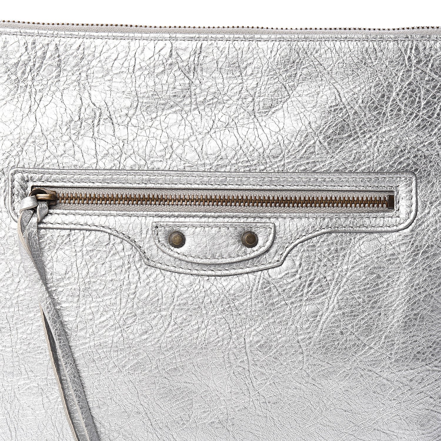 Balenciaga Agneau Classic Hardware Small Pouch Gris Aluminum 11 of 11