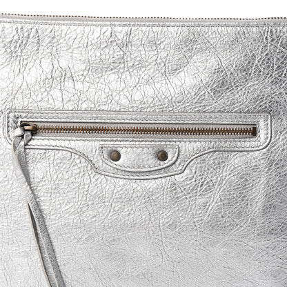Balenciaga Agneau Classic Hardware Small Pouch Gris Aluminum 11 of 11