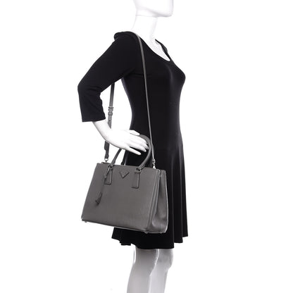 Prada Saffiano Lux Large Galleria Double Zip Tote Marmo 2 of 9