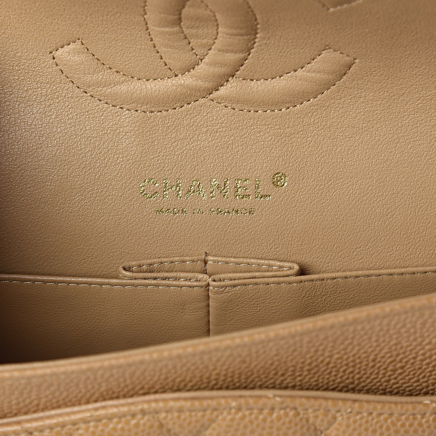 Chanel Caviar Quilted Medium Double Flap Beige 6 of 9