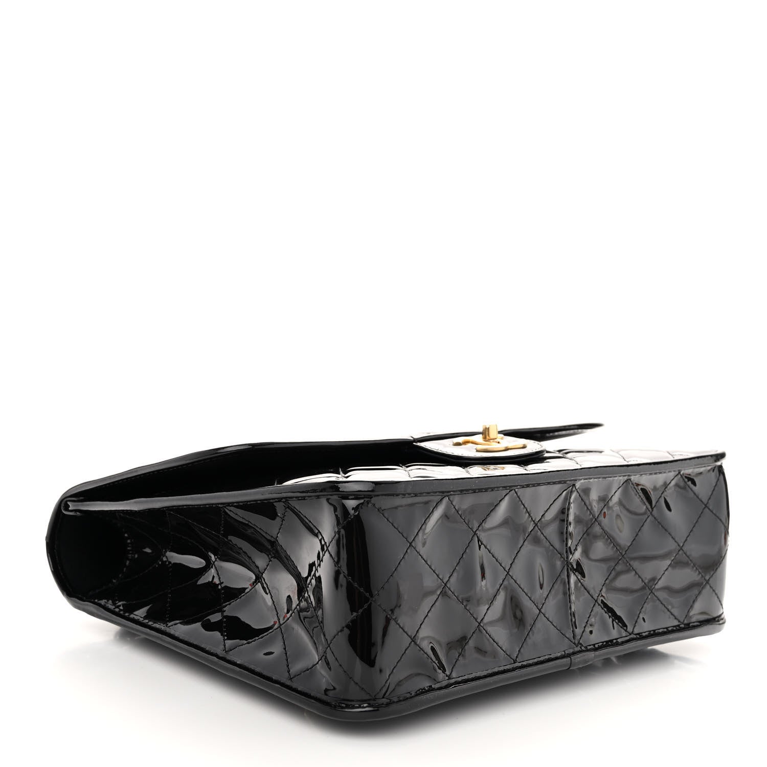 Chanel Patent Quilted Large School Memory Top Handle Flap Black 5 of 10