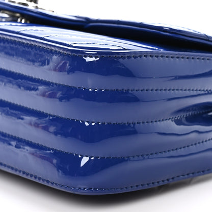 Chanel Patent Calfskin Chevron Quilted Mini Rectangular Flap Blue 10 of 10