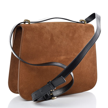Saint Laurent Suede Monogram Medium Spontini Saddle Bag Brown 3 of 12