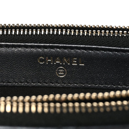 Chanel Iridescent Lambskin Quilted Pearl Clutch With Chain Black 7 of 12