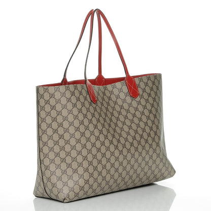 Gucci GG Supreme Monogram Large Reversible Tote Beige Red 3 of 7