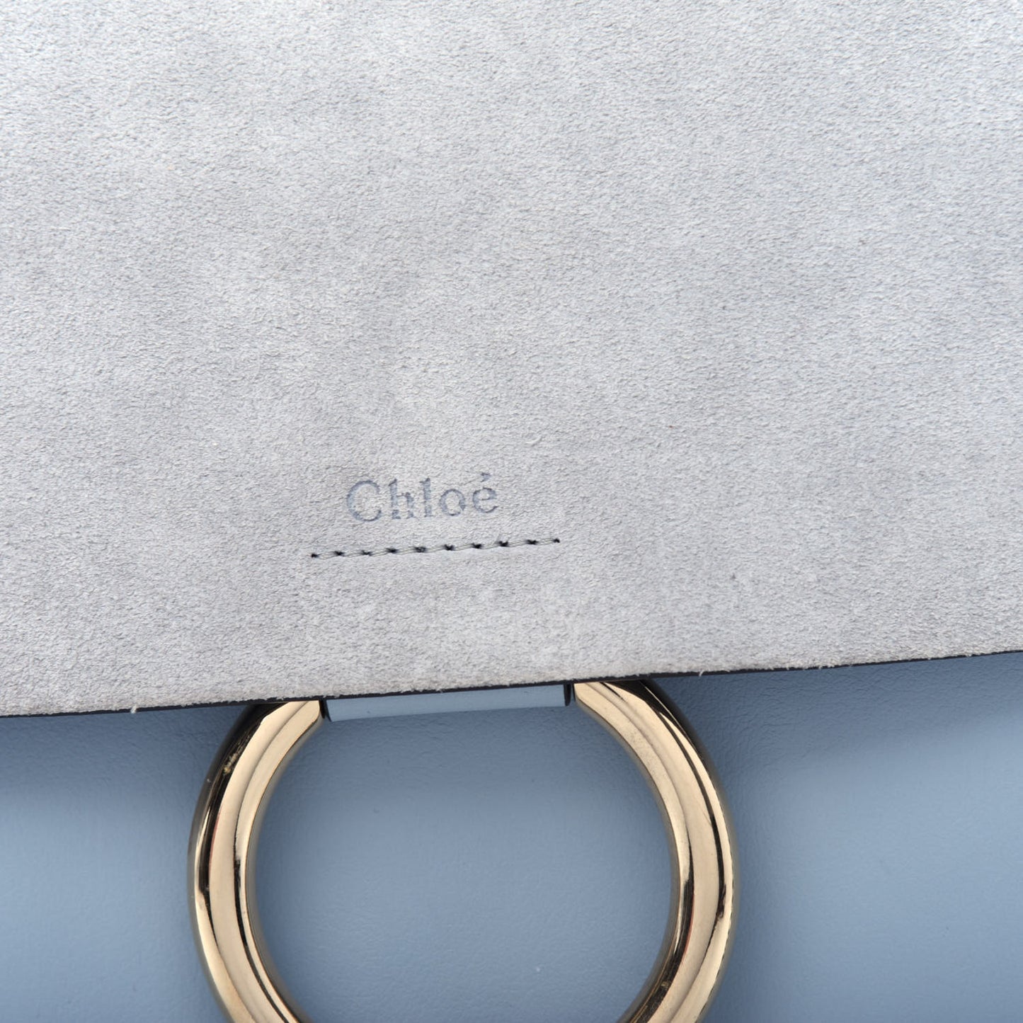 Suede Calfskin Medium Faye Shoulder Bag Cloudy Blue