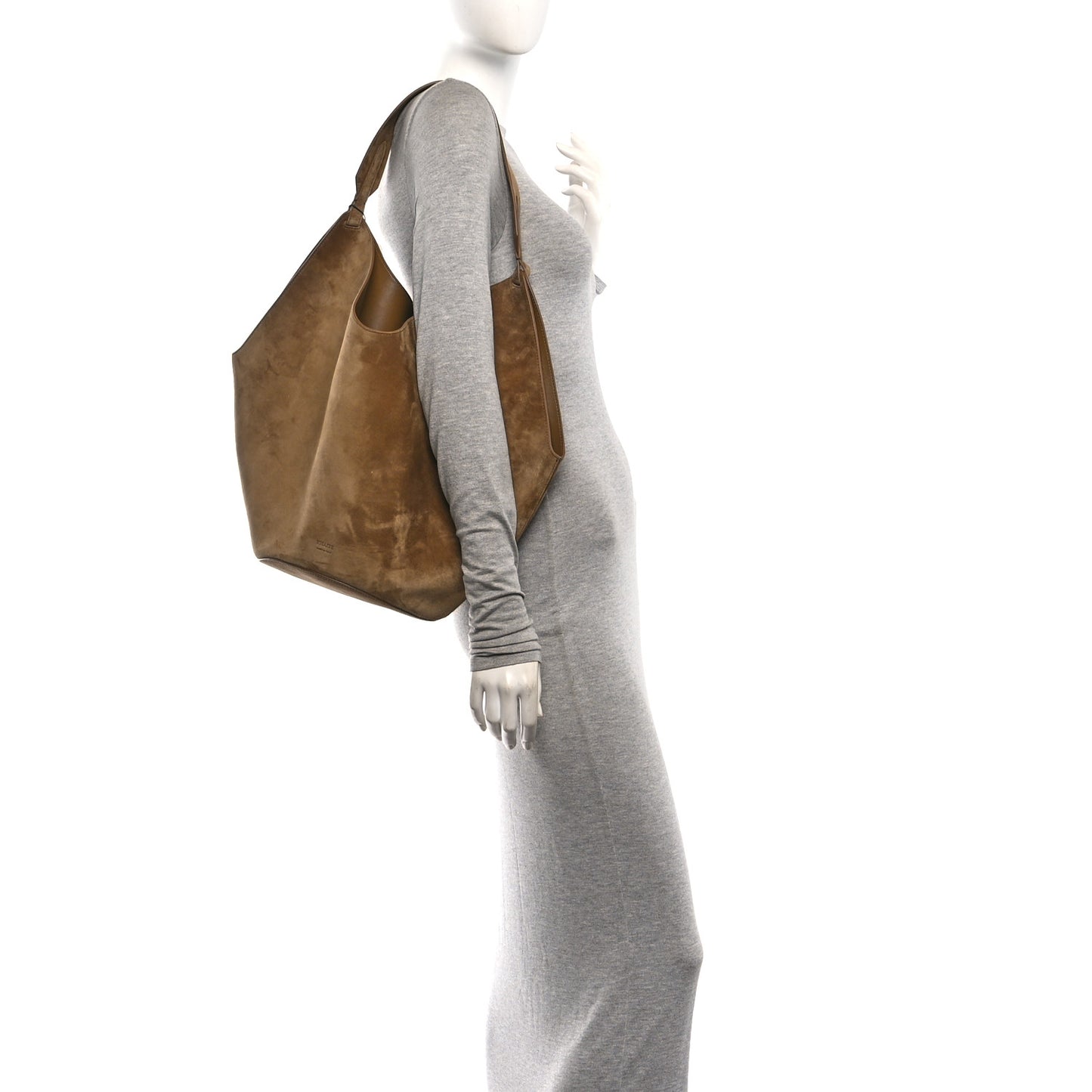 Suede Calfskin Medium Lotus Tote Mud