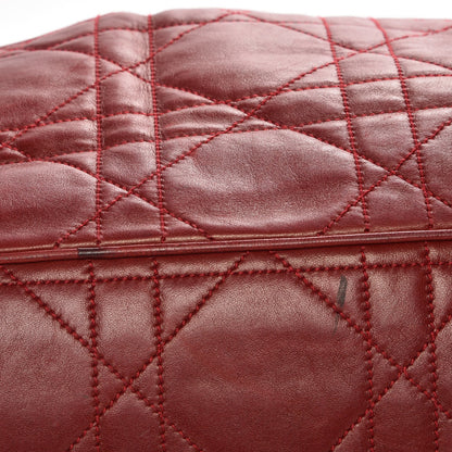 Christian Dior Lambskin Cannage Drawstring Bag Red 9 of 11