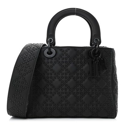 Christian Dior UItra Matte Calfskin Cannage Studded Medium Supple Lady Dior Black 1 of 4