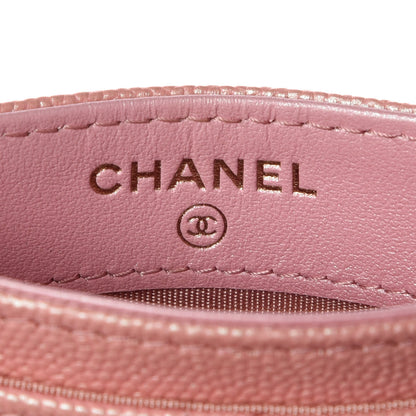 Chanel Iridescent Caviar Quilted Card Holder Pink 6 of 9