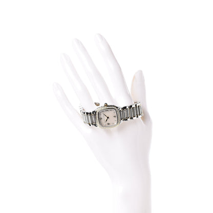 David Yurman Stainless Steel 18K Yellow Gold Diamond Mother of Pearl 25mm Thoroughbred Quartz Watch 2 of 7