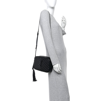 Saint Laurent Calfskin Matelasse Monogram Monochrome Lou Camera Bag Black 2 of 10
