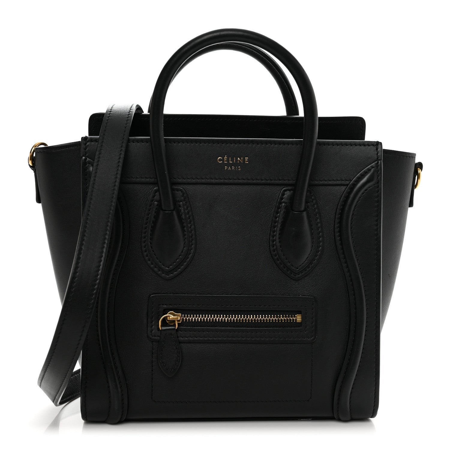 Celine Smooth Calfskin Nano Luggage Black 1 of 10