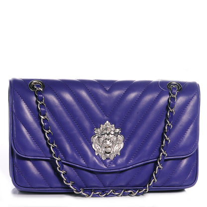 Chanel Lambskin Chevron Medium Leo Lion Flap Violet Fonce 1 of 10