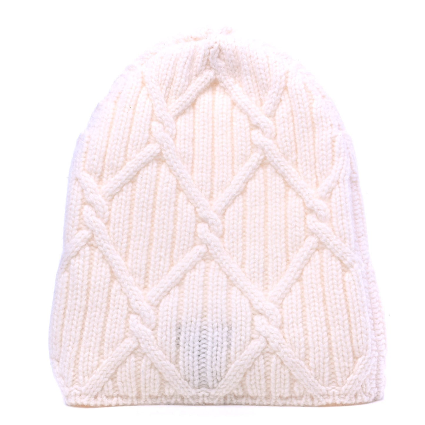CHANE Cashmere CC Beanie Hat White