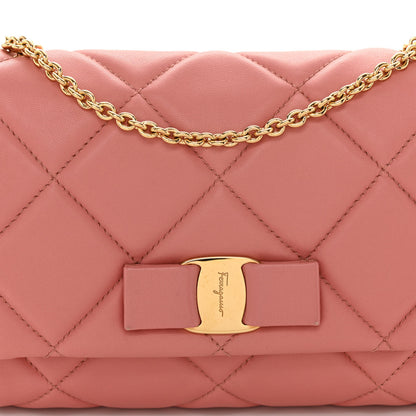 Salvatore Ferragamo Nappa Quilted Ginny Crossbody Pink 7 of 9