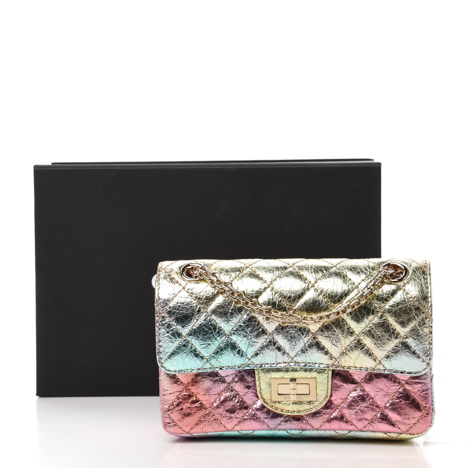 Chanel Metallic Goatskin Quilted Mini 2.55 Reissue Flap Multicolor 11 of 11