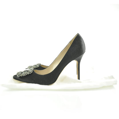 FASHIONPHILE MANOLOBLAHNIKSatinHangisiPumps39Black 2 of 8