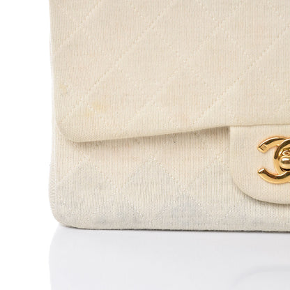 Chanel Jersey Quilted Small Bijoux Chain Double Flap Beige 10 of 13