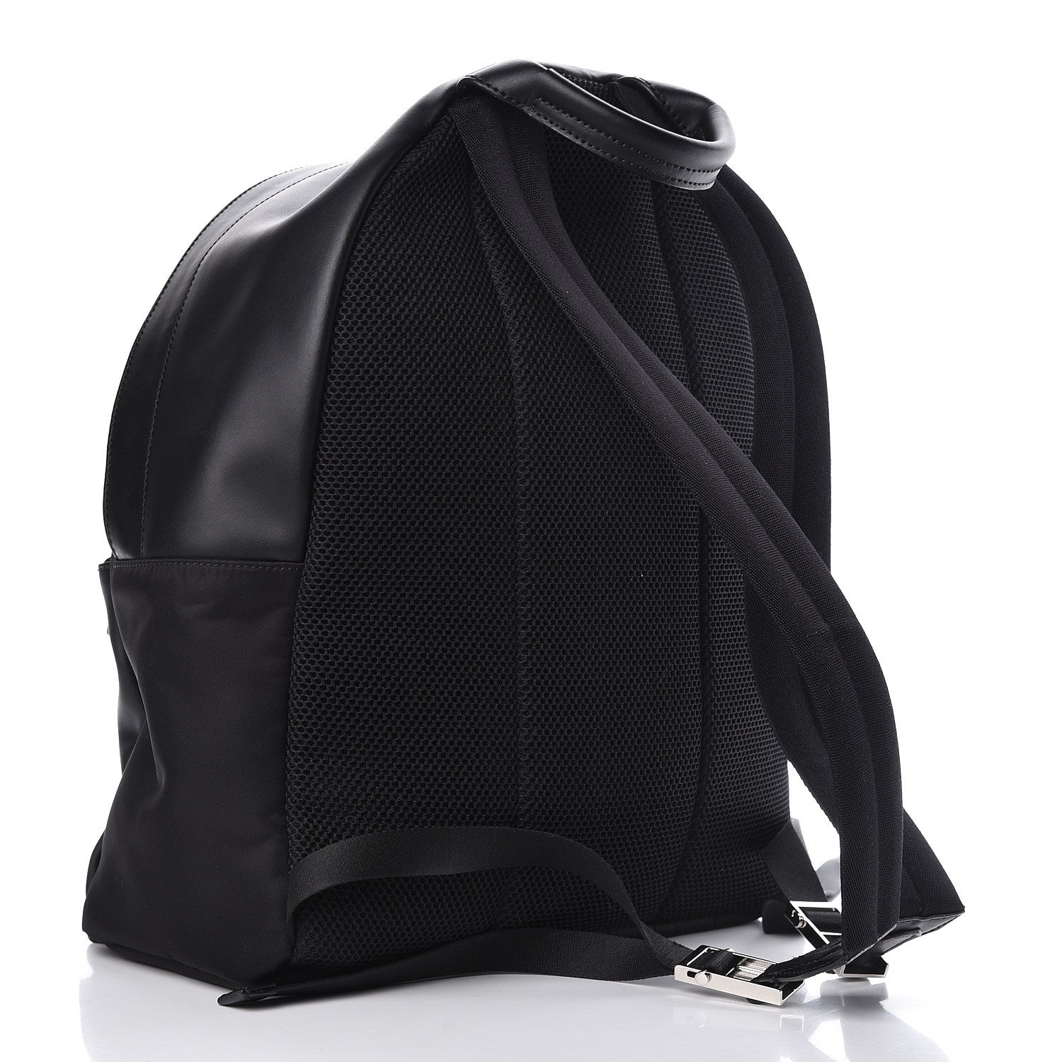 Fendi Nylon Vitello Liberty Metal Monster Eyes Rounded Backpack Black 3 of 10