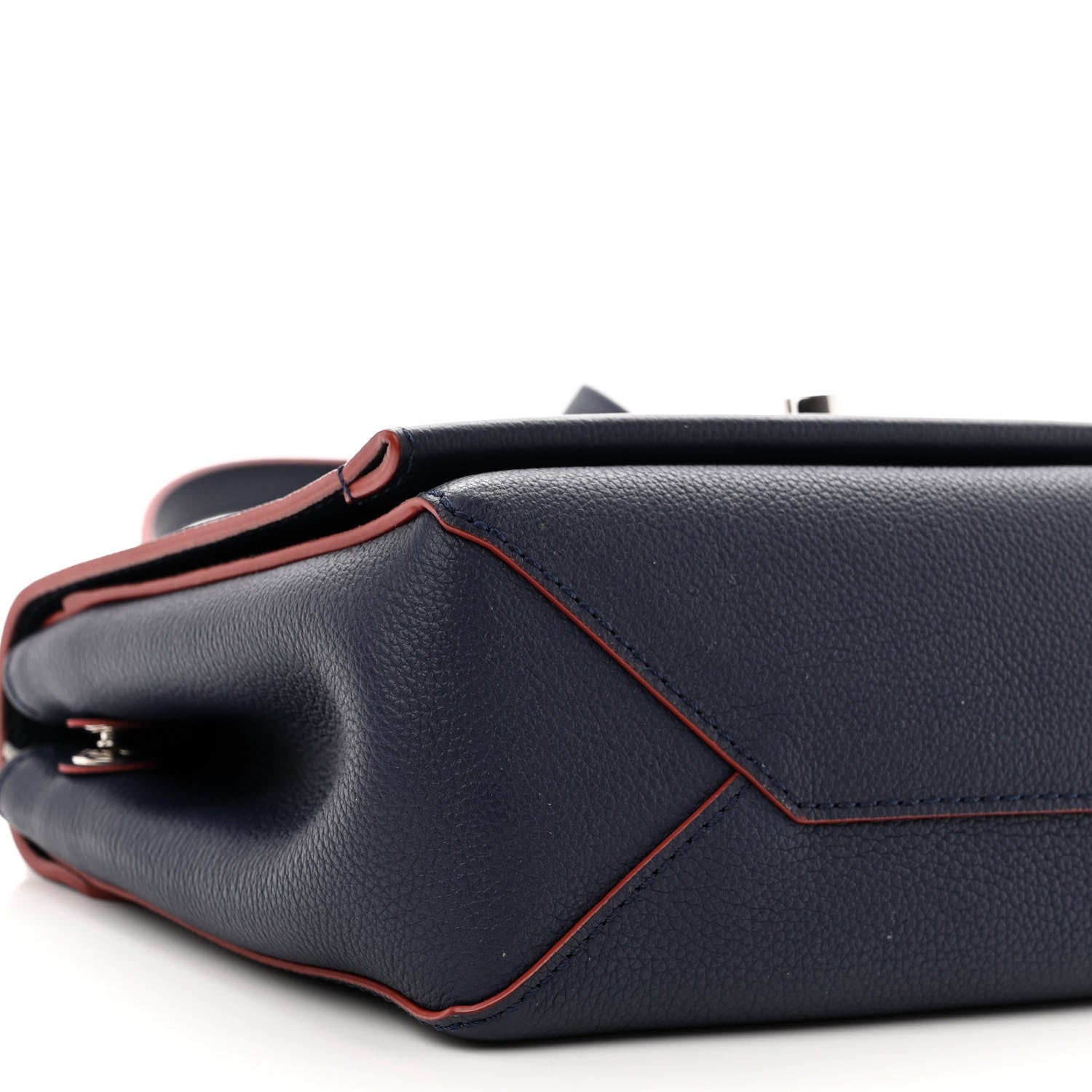 Louis Vuitton Calfskin Lockme II Chain Bag BB Marine Rouge 8 of 9