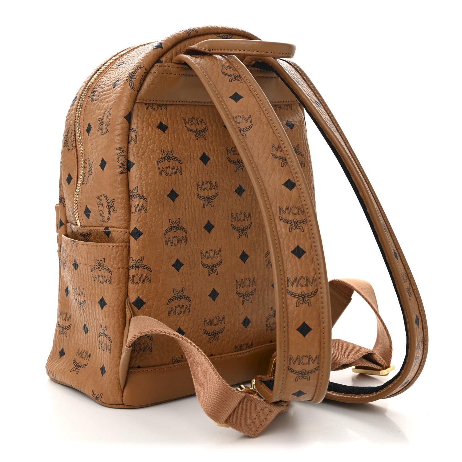 MCM Visetos Small Stark Rabbit Backpack Cognac 1766377 – FASHIONPHILE